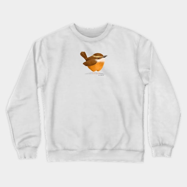 Carolina Wren Bird Crewneck Sweatshirt by julianamotzko